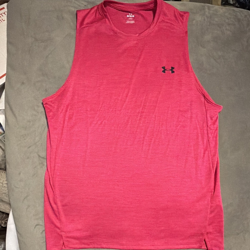 Under Armour Men's Tech Vent Tank Loose Fit Pink Sz Medium